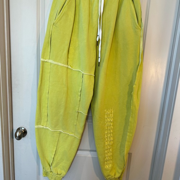 Liam Hodges Aponysus Lime Green Embroidered Heavy Streetwear Joggers, Size XL - Picture 10 of 11